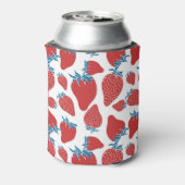 Hand getrokken aardbei  patroon blikjeskoeler (Blikje Achterkant)