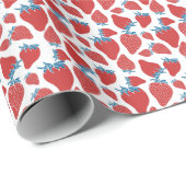 Hand getrokken aardbei  patroon cadeaupapier (Rol Hoek)