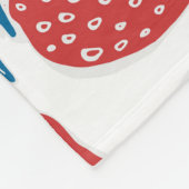 Hand getrokken aardbei  patroon fleece deken (Hoek)