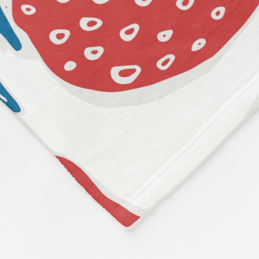 Hand getrokken aardbei  patroon fleece deken (Hoek)