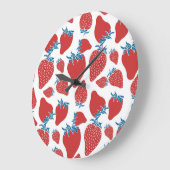Hand getrokken aardbei  patroon grote klok (Hoek)