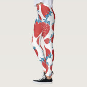 Hand getrokken aardbei patroon leggings (Links)