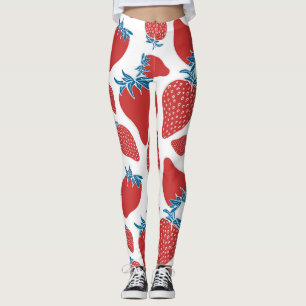 Hand getrokken aardbei patroon leggings