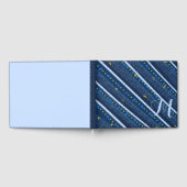 Hand getrokken Abstract Blauw wit lijnstreeppatroo Gastenboek (Volledig)