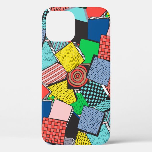 Hand getrokken Abstracte blokkentextuur Case-Mate iPhone Case (Achterkant)