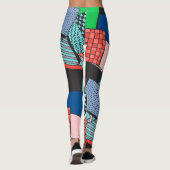 Hand getrokken Abstracte blokkentextuur Leggings (Achterkant)