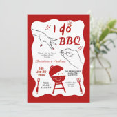 Hand getrokken achtertuin Ik doe BBQ verlovingsfee Kaart (Staand voorkant)