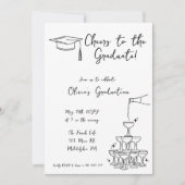 Hand getrokken Afstuderen Uitnodiging en bekendmak (Voorkant)