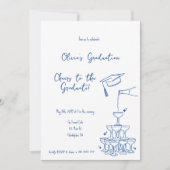 Hand getrokken Afstuderen Uitnodiging en bekendmak (Voorkant)