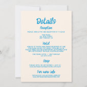 Hand getrokken allen in één blauwe champagnetoren  kaart (Achterkant)