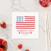 Hand getrokken Amerikaanse vlag - Familie reünie Servet (Insitu)