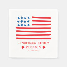 Hand getrokken Amerikaanse vlag - Familie reünie