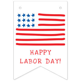 Hand getrokken Amerikaanse vlag & sterren - Dag va Vlaggetjes