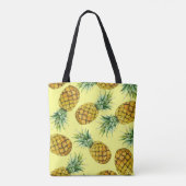 Hand getrokken ananas: Waterverf naadloos Tote Bag (Achterkant)