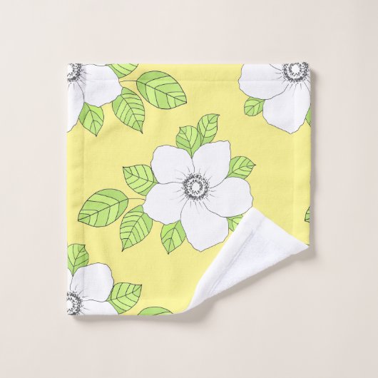 Hand getrokken Anemone Bloem Patroon Badhanddoek S Bad Handdoek (Wasdoekje)
