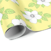 Hand getrokken Anemone Bloem Patroon Wrapping Papi Cadeaupapier (Rol Hoek)