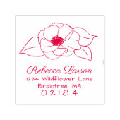 Hand getrokken anemoon bloem & bladeren retouradre  zelfinktende stempel (Design)