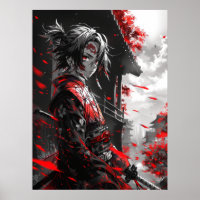 Hand getrokken anime minimalistische demon slager 