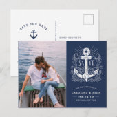 Hand getrokken anker foto Sla de datum Aankondigingskaart (Voorkant / Achterkant)