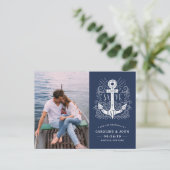 Hand getrokken anker foto Sla de datum Aankondigingskaart (Staand voorkant)