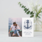 Hand getrokken anker foto Sla de datum Aankondigingskaart (Staand voorkant)