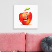 Hand-getrokken appel Emoji - Uitgerekte canvas Pri (Insitu (Woonkamer))