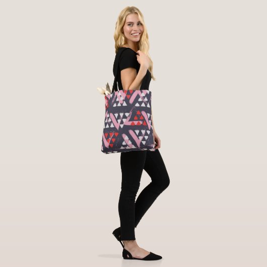 Hand-getrokken artistieke patroonvertoning tote bag (Op model)