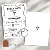 Hand getrokken arts pensioen partij kaart