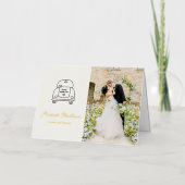 Hand getrokken auto Doodle Modern Pas getrouwd Chr Folie Feestdagenkaart (Voorkant)