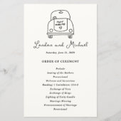 Hand getrokken auto Doodle Moderne bruiloft progra (Voorkant)