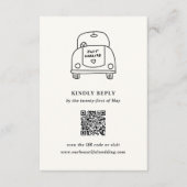 Hand getrokken auto Doodle Moderne bruiloft RSVP Kaartje (Voorkant)