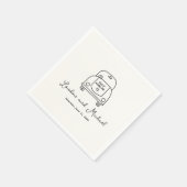 Hand getrokken auto Doodle Moderne bruiloft Servet (Hoek)