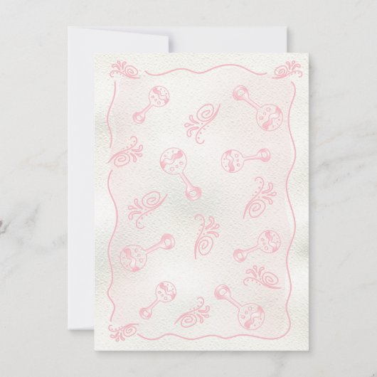 Hand getrokken Baby fles Baby shower Kaart (Achterkant)