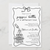 Hand getrokken Baby fles Champagne Tower Baby show Kaart (Voorkant)