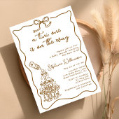 Hand getrokken Baby fles Martini Tower Baby shower Kaart