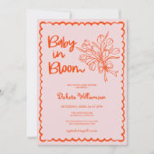 Hand getrokken Baby in Bloom Baby shower Kaart (Voorkant)