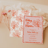 Hand getrokken Baby in Bloom Baby shower Kaart