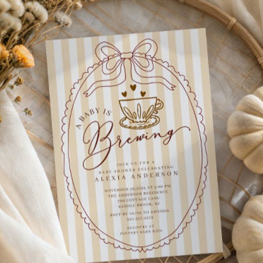 Hand getrokken Baby is brouwen Baby shower Kaart