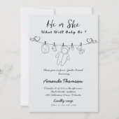 Hand Getrokken Baby Kleding Geslacht Onthullen Kaart (Voorkant)