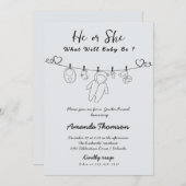 Hand Getrokken Baby Kleding Geslacht Onthullen Kaart (Voorkant / Achterkant)