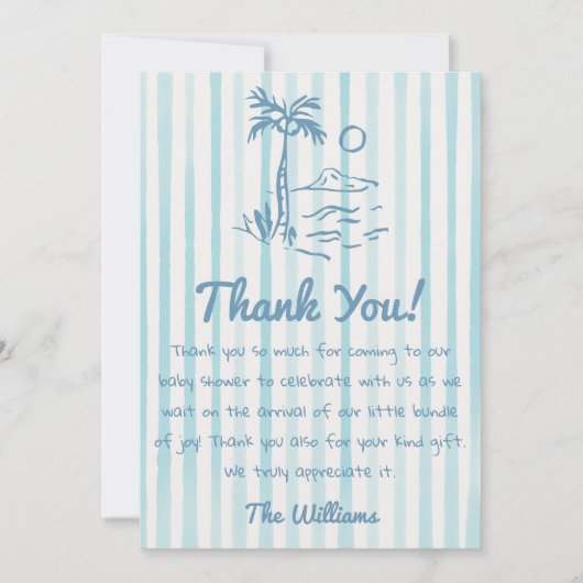 Hand getrokken Baby op het bord Zomer Baby shower Bedankkaart (Voorkant)