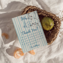 Hand getrokken Baby op het bord Zomer Baby shower Bedankkaart