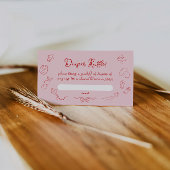 Hand getrokken Baby shower, Bow Girl Luier Raffle Informatiekaartje