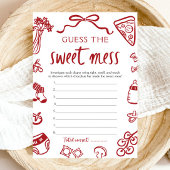 Hand getrokken Baby shower Guess het Sweet Mess sp Kaart