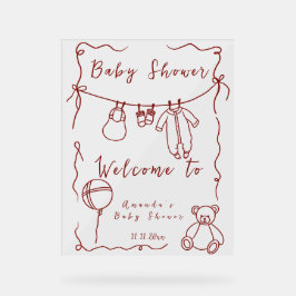 Hand getrokken Baby shower - Welkom baby shower Acryl Bord