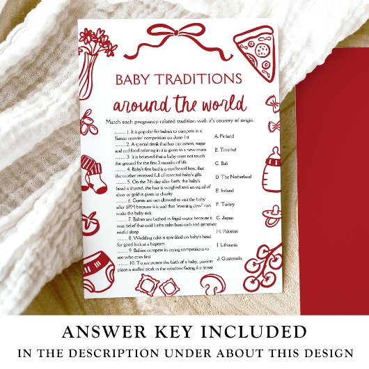 Hand getrokken Baby tradities rond de wereld spel Kaart