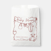 Hand getrokken babykleding baby shower bedankzakje (Voorkant)