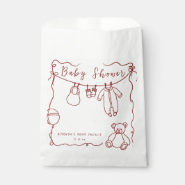 Hand getrokken babykleding baby shower bedankzakje