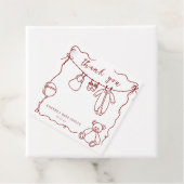 Hand getrokken babykleding baby shower dank u bedankjes labels (In situ)