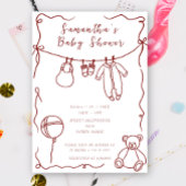 Hand getrokken babykleding Baby shower Kaart